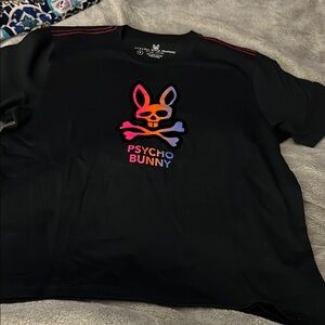 Psycho Bunny Black T-Shirt with Colorful Logo - Large (6) - NWOT